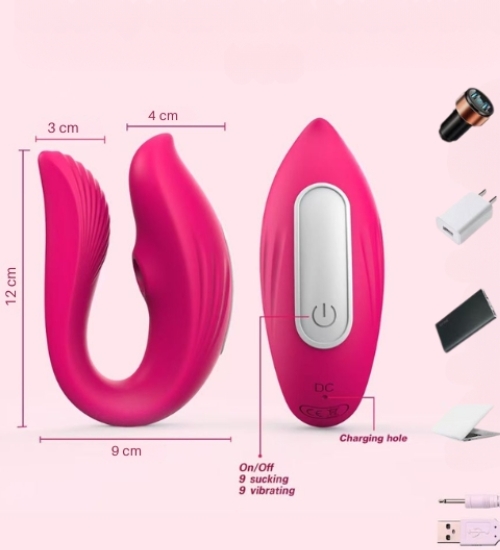 Přenosný růžový vibrátor ovládaný aplikací