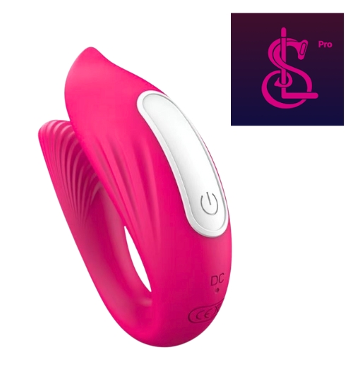 Přenosný růžový vibrátor ovládaný aplikací