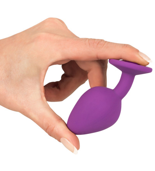 Fialová zátka s krystalem - silikon