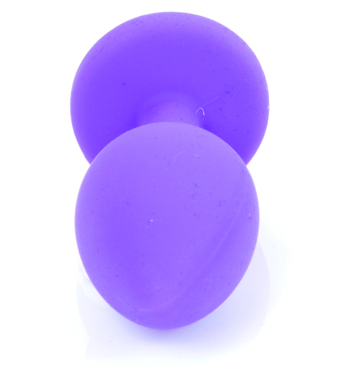 Fialová silikonová zátka s červeným krystalem