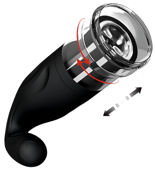 Rotační a posuvný mužský masturbátor