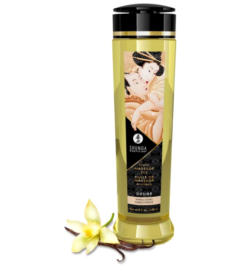 Erotický masážní olej s vůní vanilky