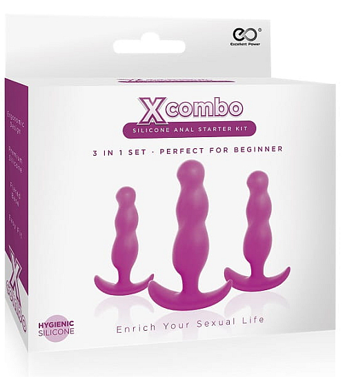 Sada růžových análních kolíků