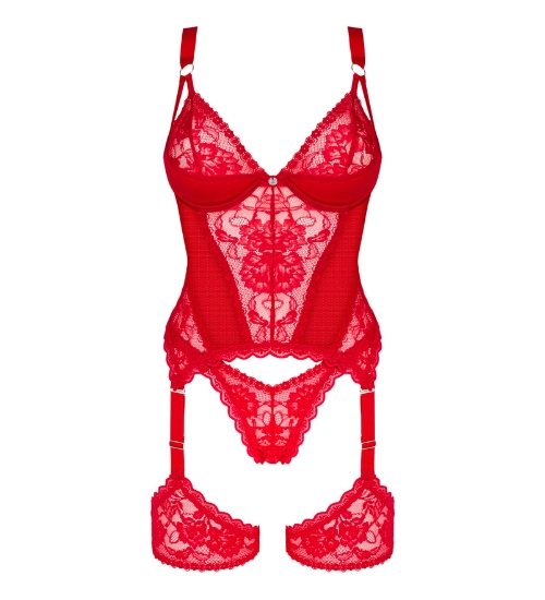 Červený krajkový korzet