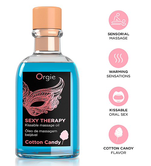 Masážní olej s příchutí cukrové vaty