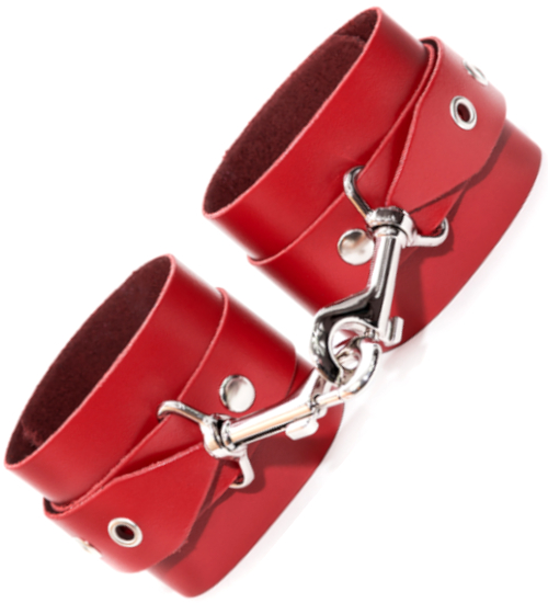 Široká červená kožená pouta