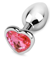 Kovová zátka s růžovým srdcem