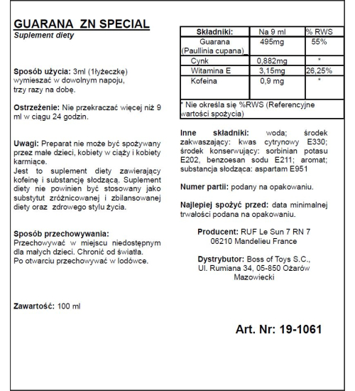 Afrodiziakum z guarany 100 ml