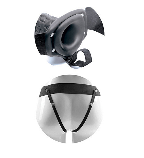 Černá penisová protéza s vibracemi - Real Rapture - 16,8 cm