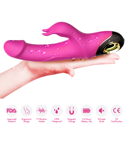 Růžový vibrátor se zajíčkem - hladký