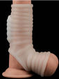 Žebrovaný návlek na penis a varlata