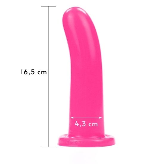Růžové silikonové dildo s plochou základnou