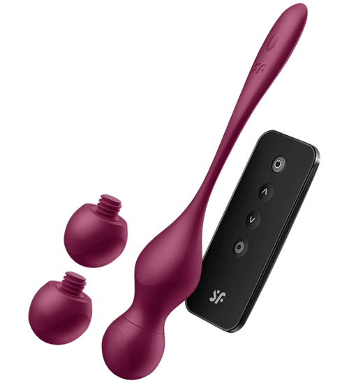 Vibrační gejša kuličky - vyměnitelné koncovky - dálkové ovládání