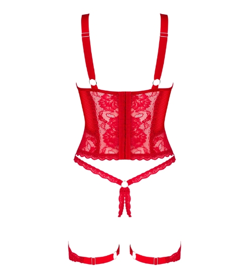 Červený krajkový korzet