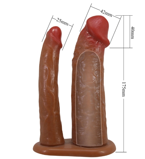 Dvojitý strap-on s měkkými penisy