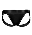 Černé pánské jockstrap slipy s ozdobnými pásky