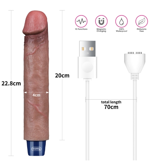 Realistický silikonový vibrátor 20 cm