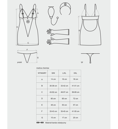 5dílné oblečení zdravotní sestry + stetoskop