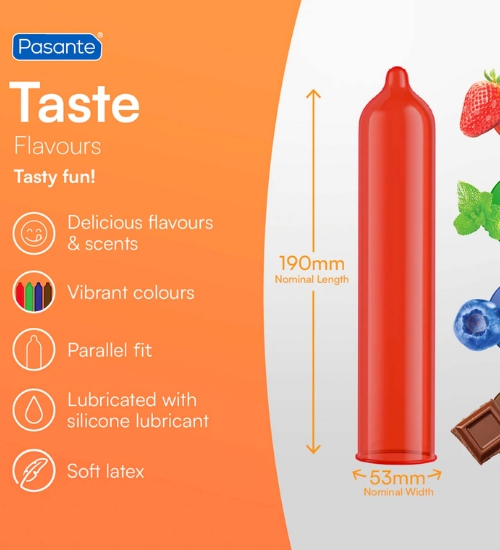 Barevné kondomy Pasante Taste – 3 ks