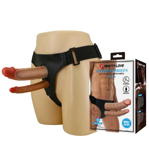 Dvojitý strap-on s měkkými penisy