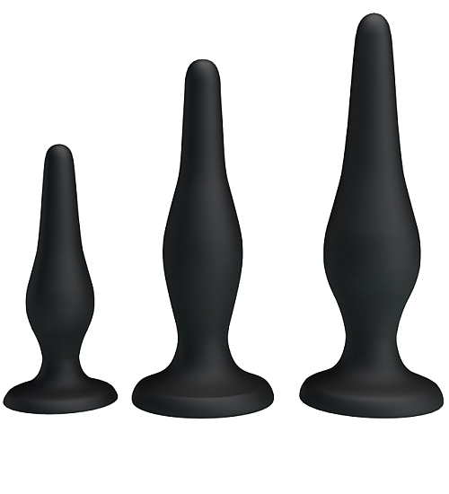 Tři černé silikonové zátky