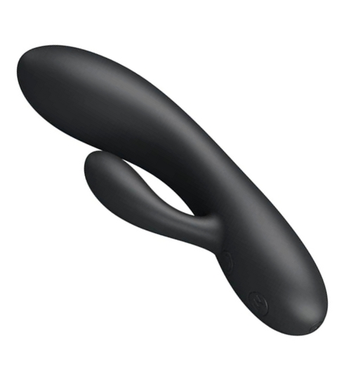 Černý kompaktní vibrátor králíček