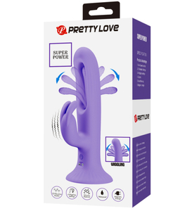 Multifunkční fialový vibrátor s přísavkou