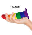 Duhové silikonové dildo Mythology