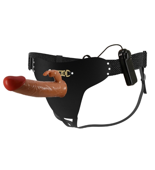 Vibrační strap-on s králíčkem