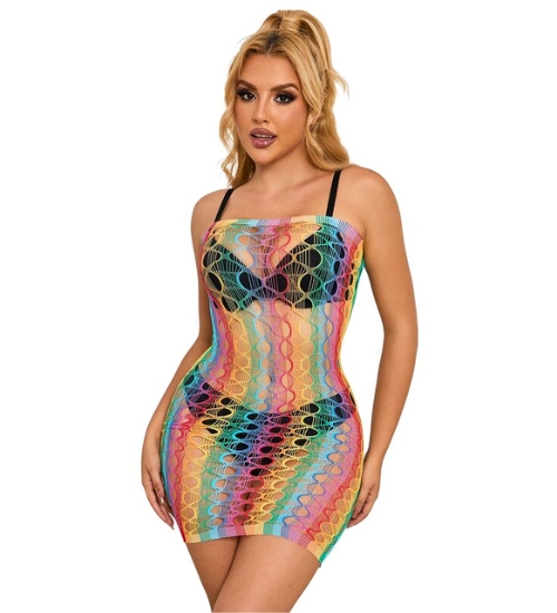 Duhové prolamované šaty