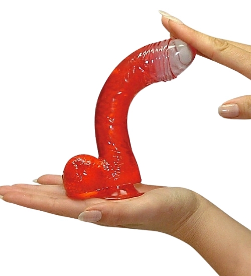 Pružný penis s přísavkou