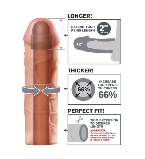 Silný prodlužovací návlek na penis o 5 cm
