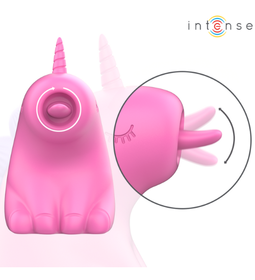 Růžový stimulátor klitorisu s jednorožcem