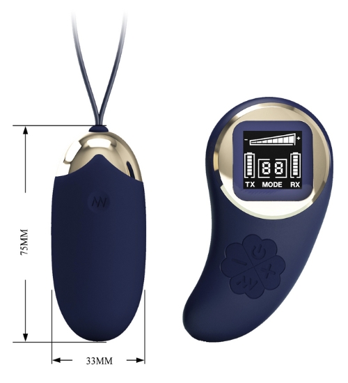 Vibrační fialové vajíčko s dálkovým ovládáním LCD