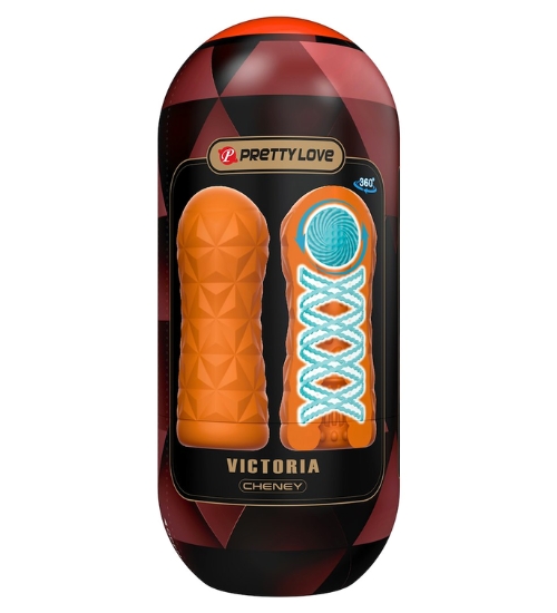 Oranžový masturbátor s kuličkou 360