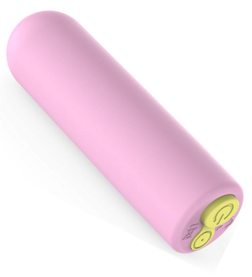 Pudrově růžový mini vibrátor na USB
