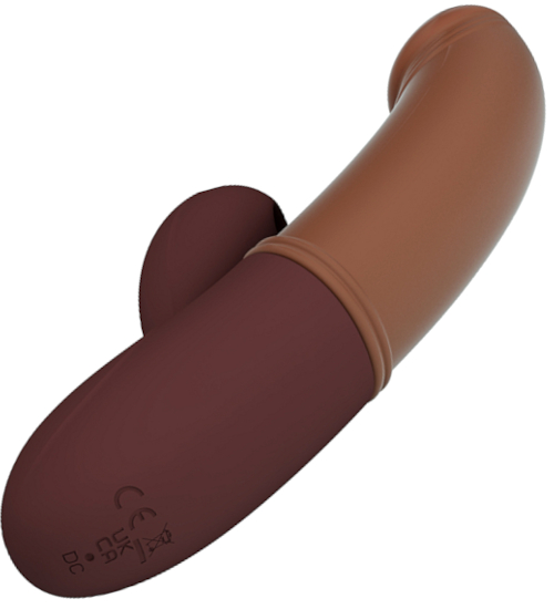 Hnědý vibrátor pro bod G a klitoris