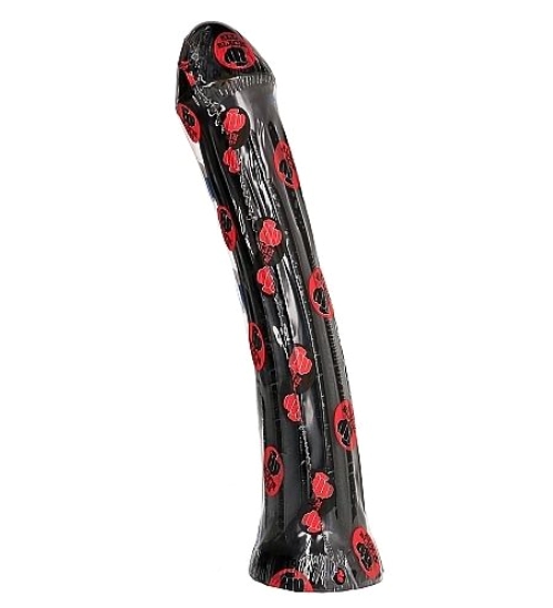 Mohutné černé anální dildo