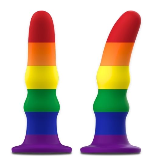 Duhové silikonové dildo Mythology