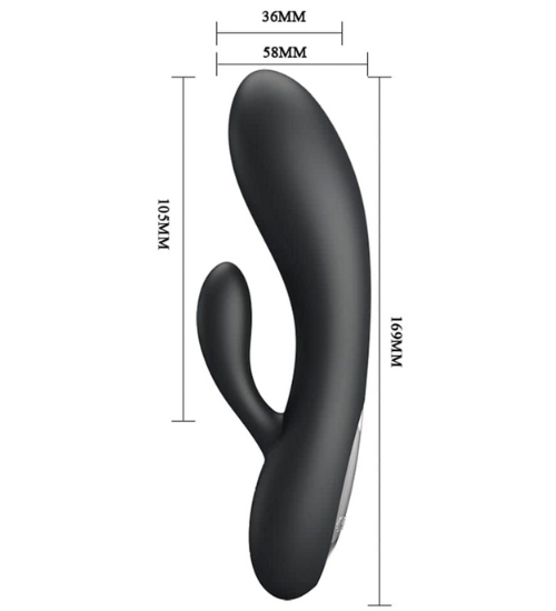 Černý kompaktní vibrátor králíček
