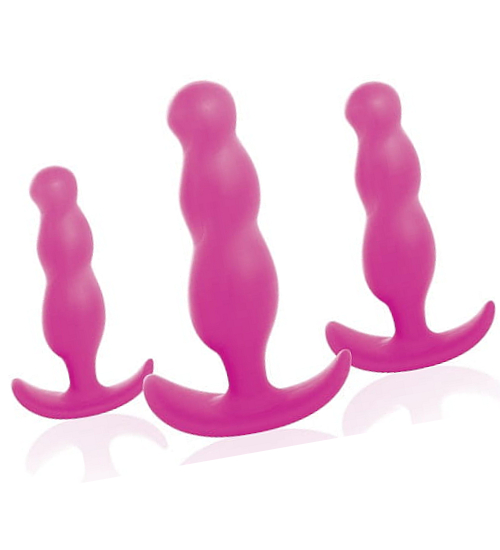 Sada růžových análních kolíků