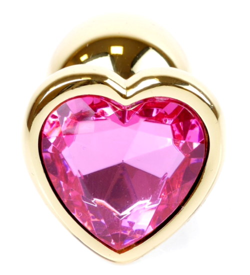 Zlatá zátka s růžovým srdcem