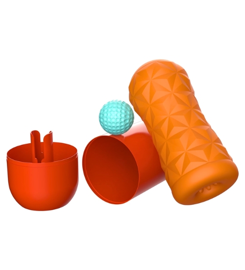 Oranžový masturbátor s kuličkou 360