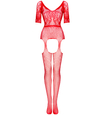 Courtney red S/L -bodystocking