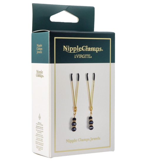 Svorky na bradavky černé korálky