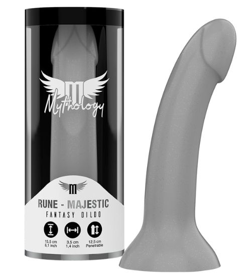 Majestátní stříbrné dildo se třpytkami Mythology