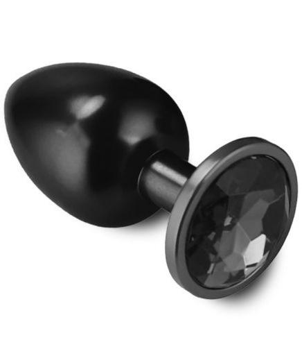Černý anální kolík s krystalem