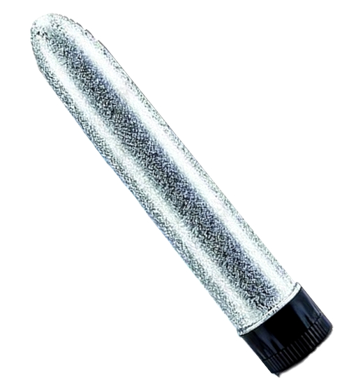 Stříbrný třpytivý vibrátor