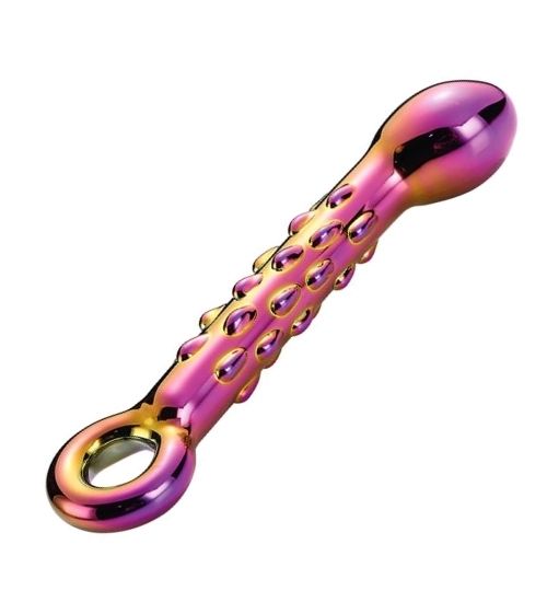 Barevné skleněné dildo s výstupky