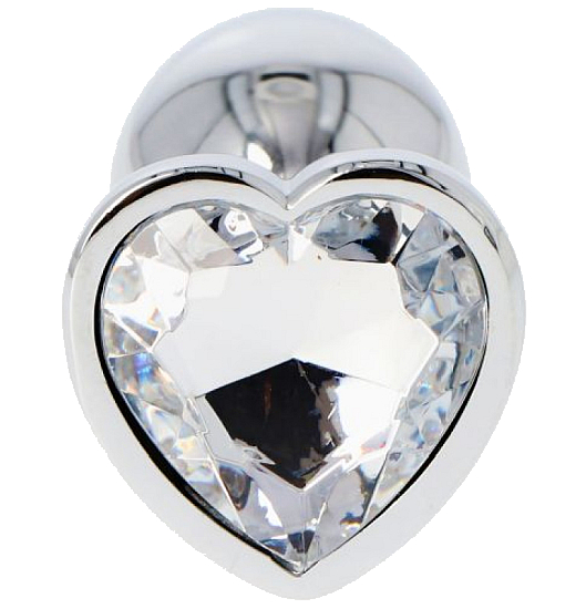 Stříbrná zástrčka s bílým krystalem